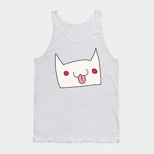 Catmoji Blep White Tank Top